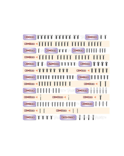 Titanium Screw set (UFO) 168pcs Xray XB8'23 - T-WORKS - TSSU-XB8'23