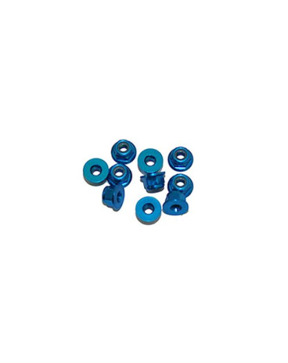 3MM. ALU. NYLON NUT W/FLANGED BLUE (10pcs) - UR1503-A - ULTIMATE