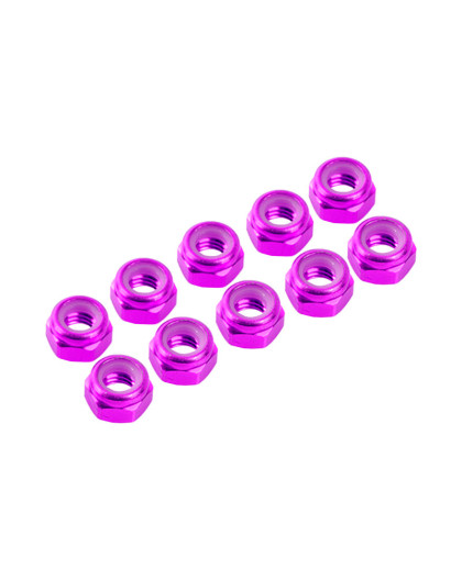 3 mm. ALU. NYLON NUT PINK (10pcs) - UR1502-PK - ULTIMATE