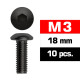 M3x18mm BUTTON HEAD SCREWS (10 pcs) - UR162318 - ULTIMATE