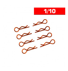 Clips carrosserie 1/10 orange (x8) - ULTIMATE - UR6411-G