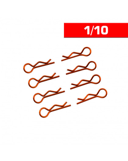 Clips carrosserie 1/10 orange (x8) - ULTIMATE - UR6411-G