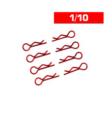 Clips carrosserie 1/10 rouge (x8) - ULTIMATE - UR6411-R