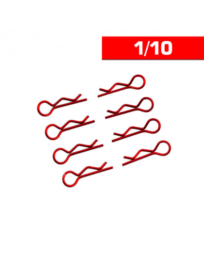 Clips carrosserie 1/10 rouge (x8) - ULTIMATE - UR6411-R