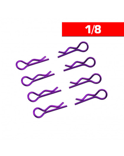 Clips carrosserie 1/8 violet (x8) - ULTIMATE - UR6412-P