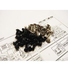 X4'25 Titan/Alum Hex Socket Screw Set Noir - HIRO SEIKO - 48968