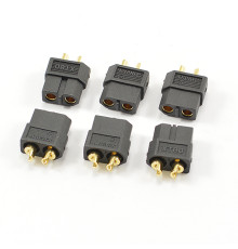 XT-60 BLACK FEMALE CONNECTORS (6PC) - CENTRO - C0351