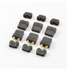 XT-90 BLACK FEMALE CONNECTORS (6PC) - CENTRO - C0356