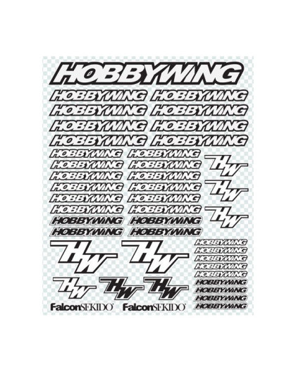 BLACK/WHITE DECAL SHEET - HOBBYWING - D0001BK/W