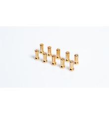 5mm Gold connectors - WorksTeam - 14mm length (10 pcs.) - LRP - 65955