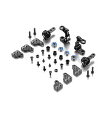 ALU STEERING BLOCKS & C-HUBS WITH BACKSTOP - SET - XRAY - 320904